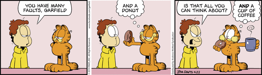 Garfield comic strip for Monday, April 22, 2019