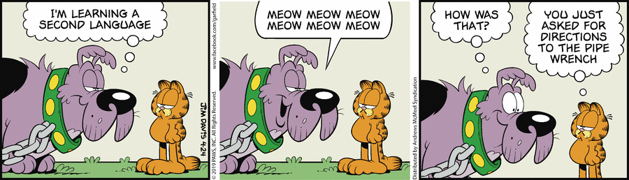 Garfield comic strip for Wednesday, April 24, 2019