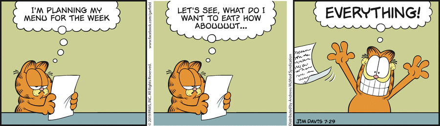 Garfield, July 29, 2019