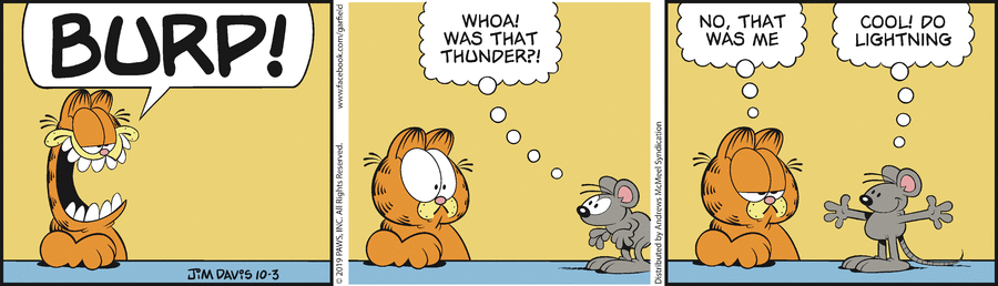 Garfield comic strip for Thursday, October 3, 2019