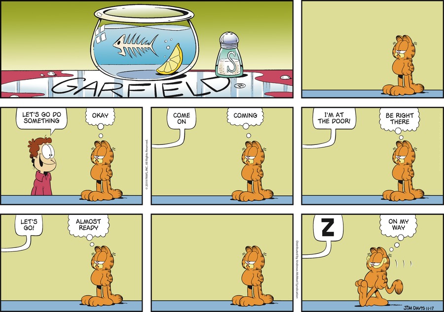 Garfield comic strip for Sunday, November 17, 2019