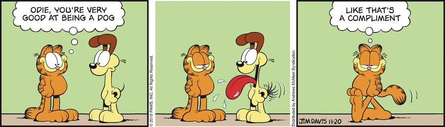 Garfield comic strip for Wednesday, November 20, 2019