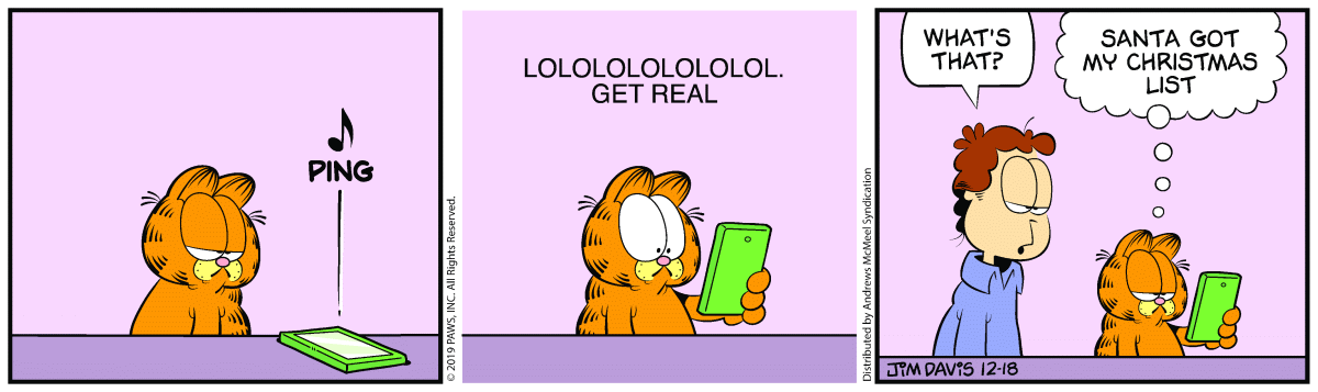 Garfield, December 18, 2019