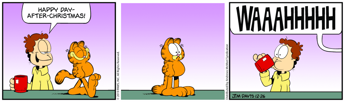 Garfield comic strip for Thursday, December 26, 2019