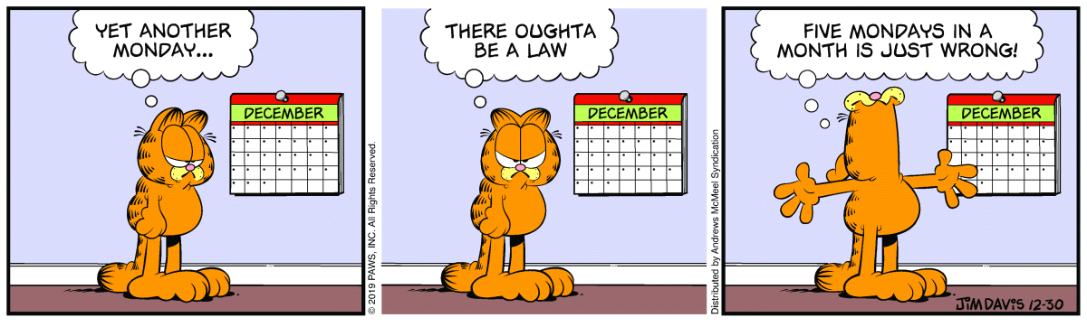 Garfield, December 30, 2019