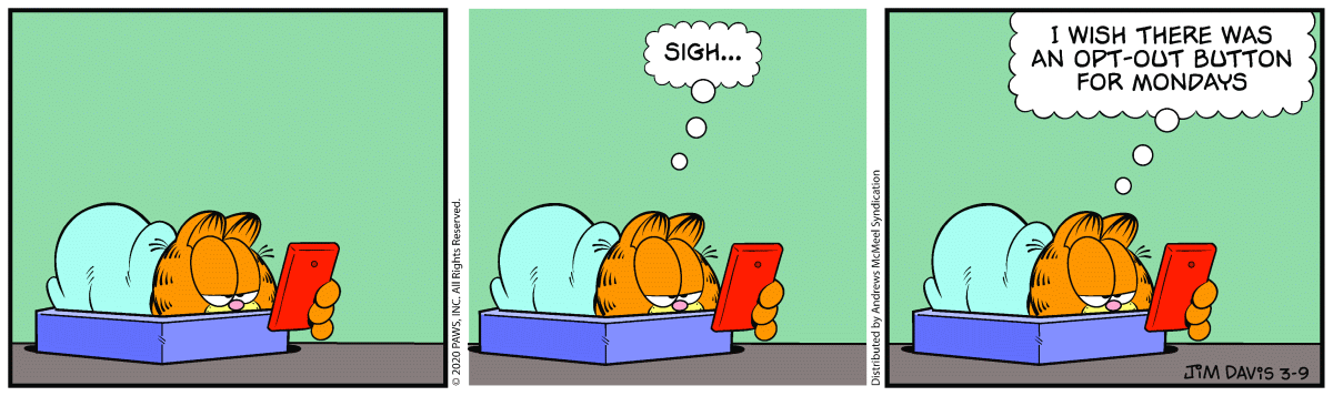Garfield, March 9, 2020