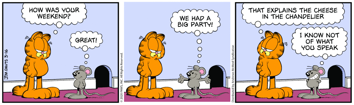 Garfield, March 16, 2020