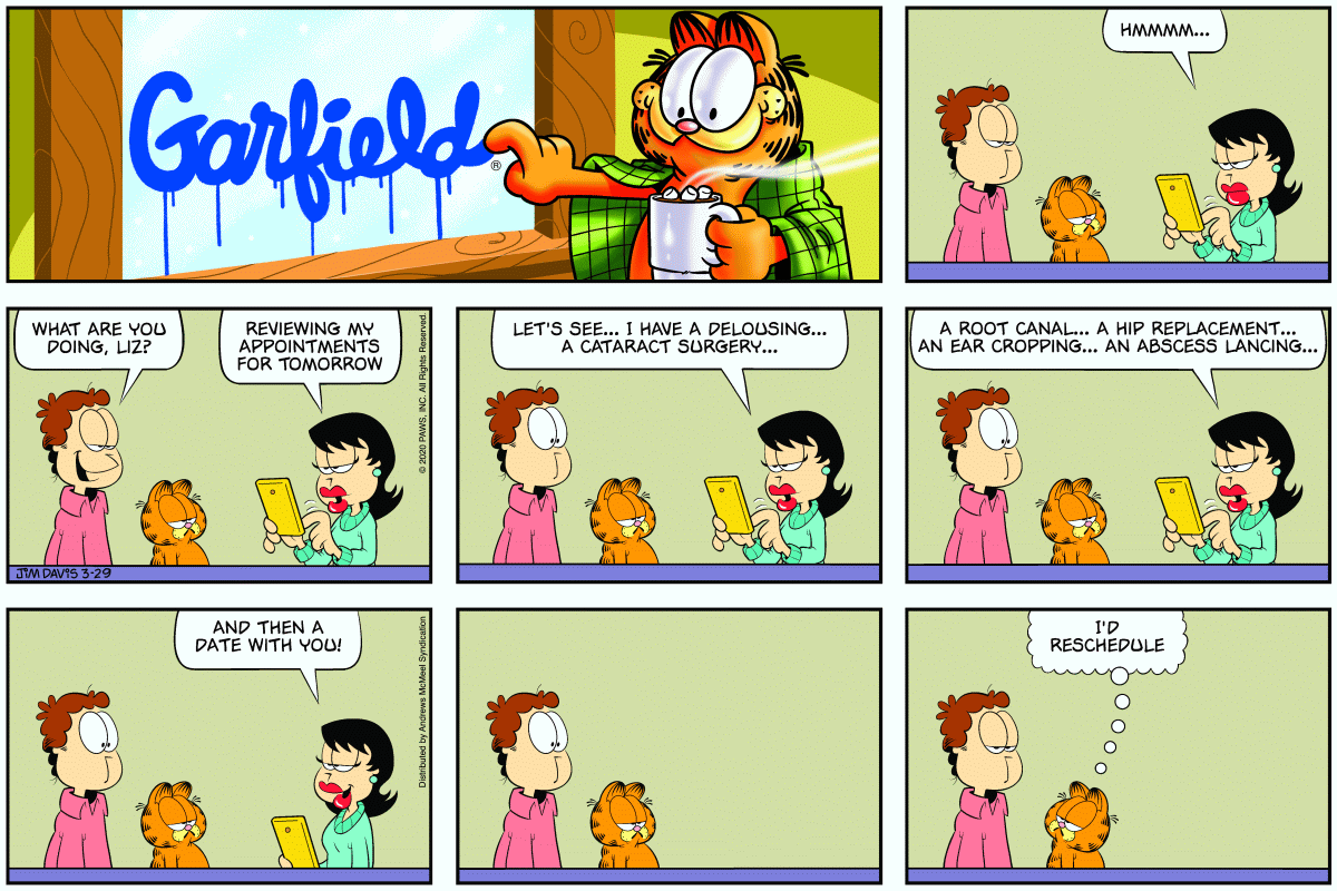 Garfield, March 29, 2020