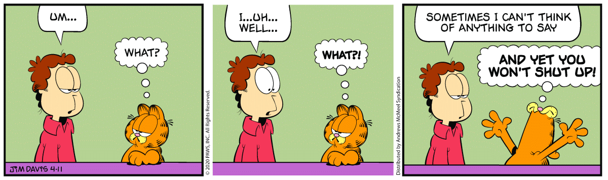 Garfield, April 11, 2020