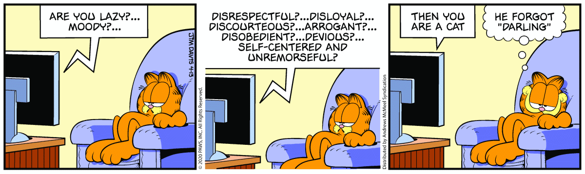 Garfield, April 13, 2020
