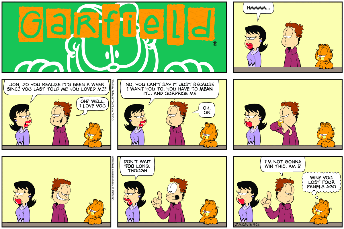 Garfield, April 26, 2020