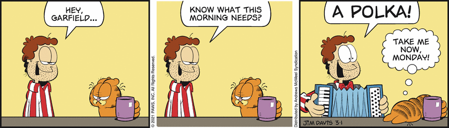 Garfield, March 1, 2021