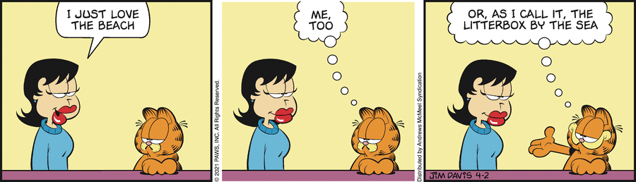 Garfield comic strip for Friday, April 2, 2021