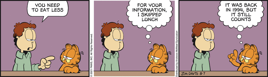 Garfield, August 7, 2021