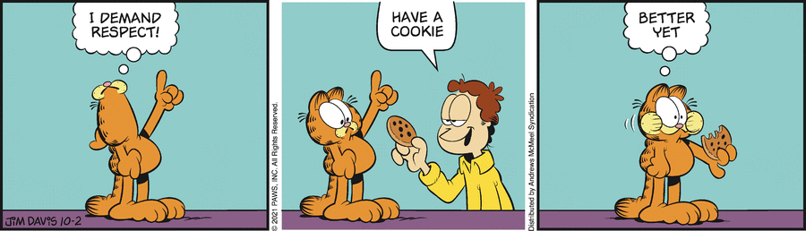 Garfield comic strip for Saturday, October 2, 2021