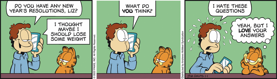 Garfield, January 1, 2022