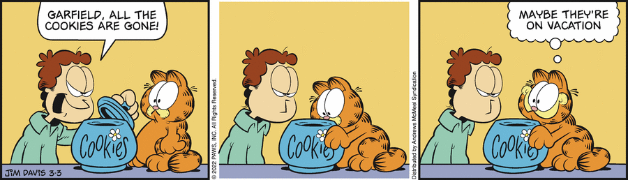 Garfield comic strip for Thursday, March 3, 2022