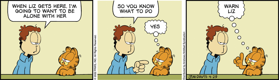 Garfield comic strip for Friday, April 29, 2022