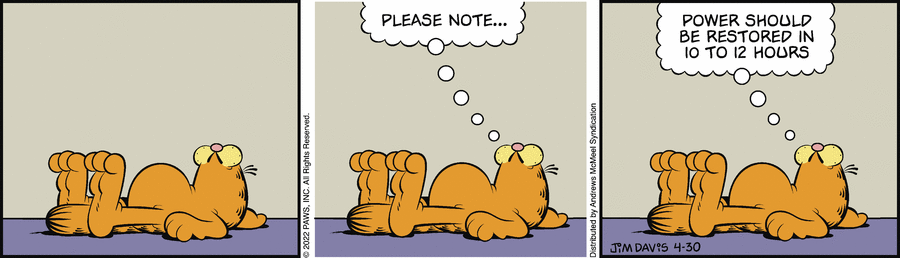 Garfield comic strip for Saturday, April 30, 2022