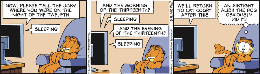 Garfield, September 1, 2022