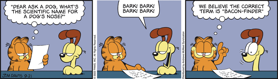 Garfield comic strip for Wednesday, September 21, 2022