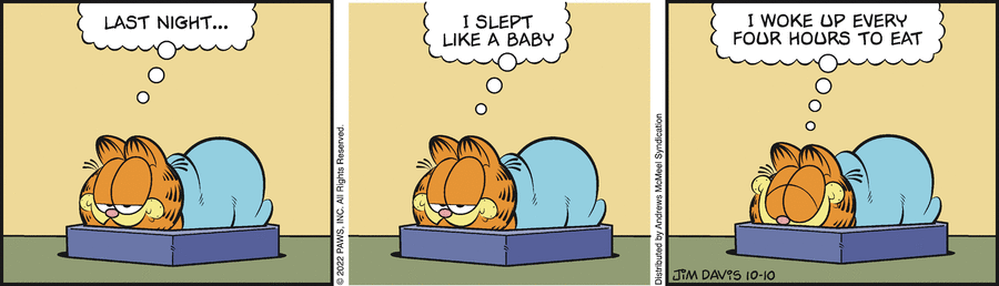 Garfield comic strip for Monday, October 10, 2022