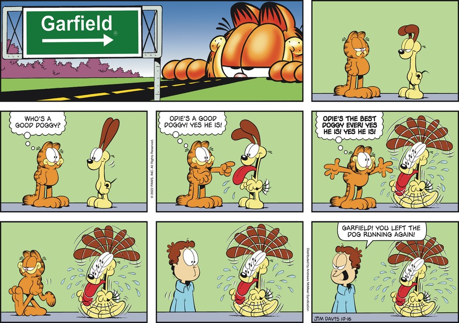 Garfield comic strip for Sunday, October 16, 2022