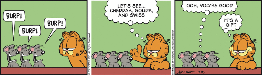 Garfield comic strip for Tuesday, October 18, 2022