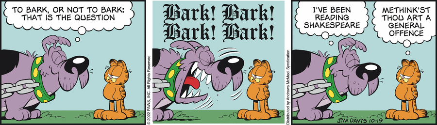 Garfield comic strip for Wednesday, October 19, 2022