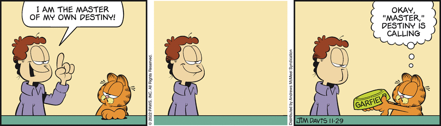 Garfield comic strip for Tuesday, November 29, 2022