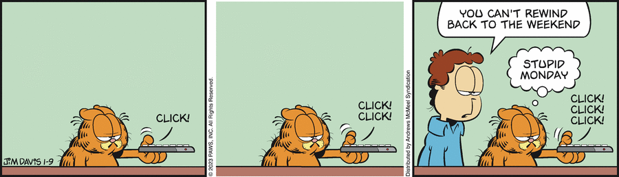 Garfield comic strip for Monday, January 9, 2023