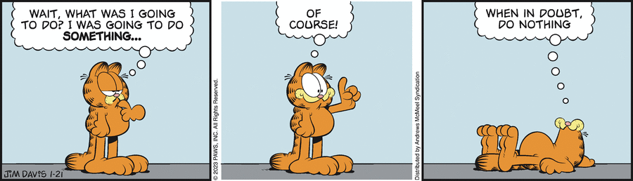Garfield comic strip for Saturday, January 21, 2023