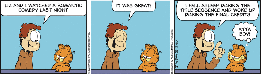 Garfield comic strip for Friday, March 10, 2023