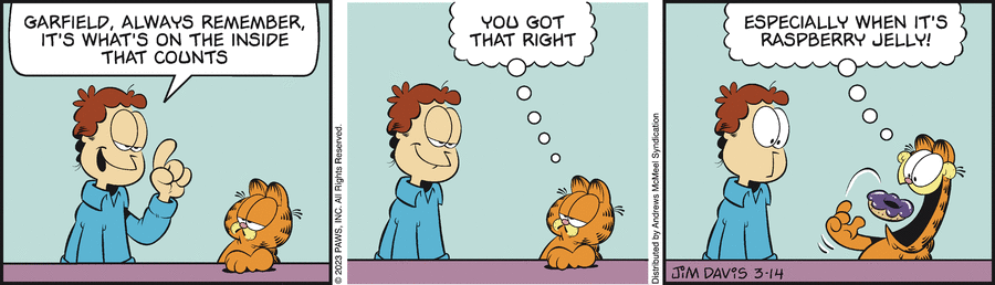 Garfield comic strip for Tuesday, March 14, 2023