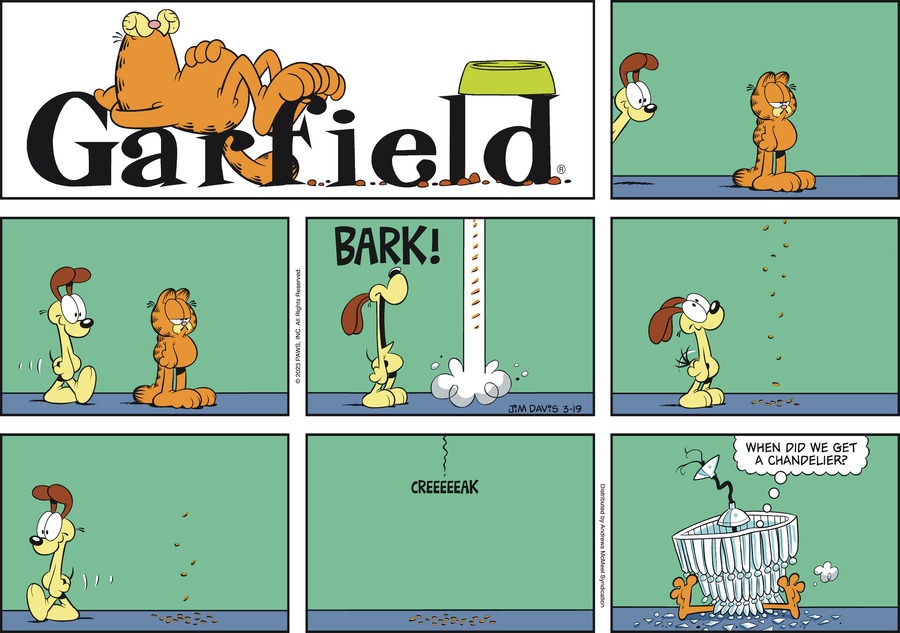 Garfield comic strip for Sunday, March 19, 2023