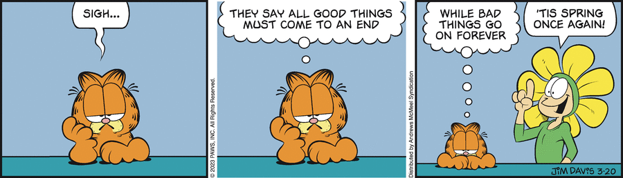 Garfield comic strip for Monday, March 20, 2023