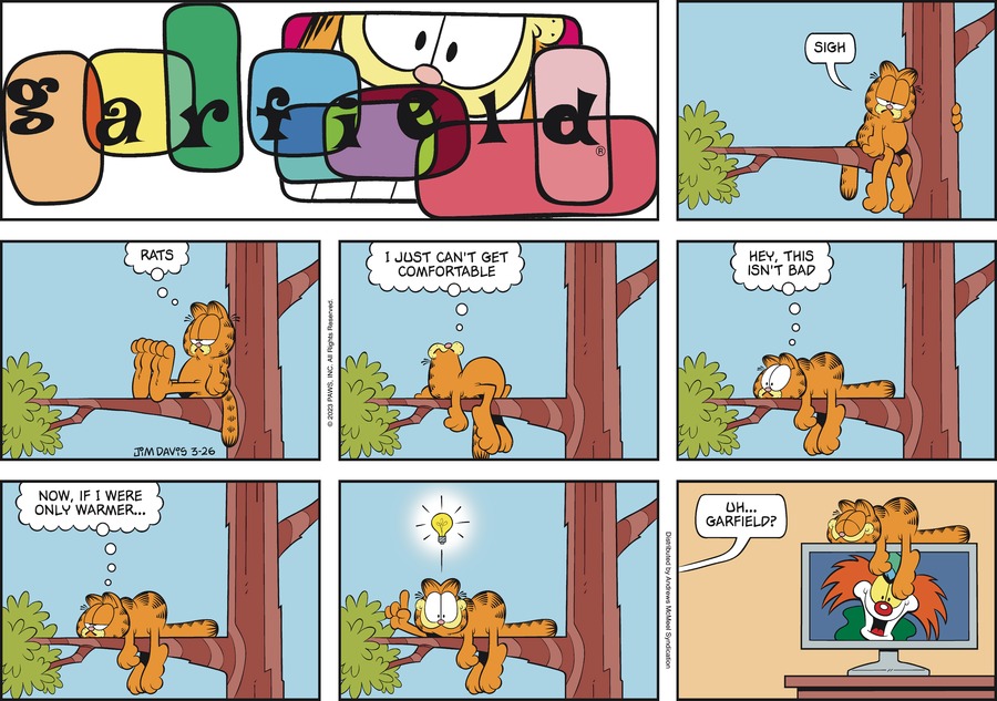 Garfield comic strip for Sunday, March 26, 2023