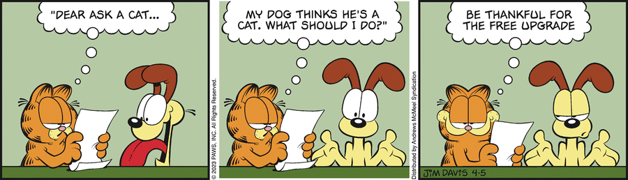 Garfield comic strip for Wednesday, April 5, 2023