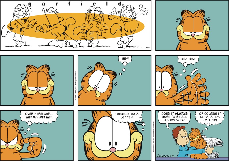 Garfield comic strip for Sunday, April 9, 2023