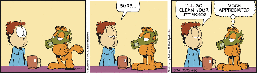 Garfield comic strip for Monday, April 10, 2023