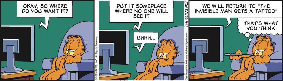 Garfield comic strip for Saturday, April 15, 2023