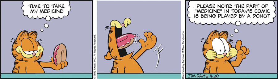 Garfield comic strip for Thursday, April 20, 2023