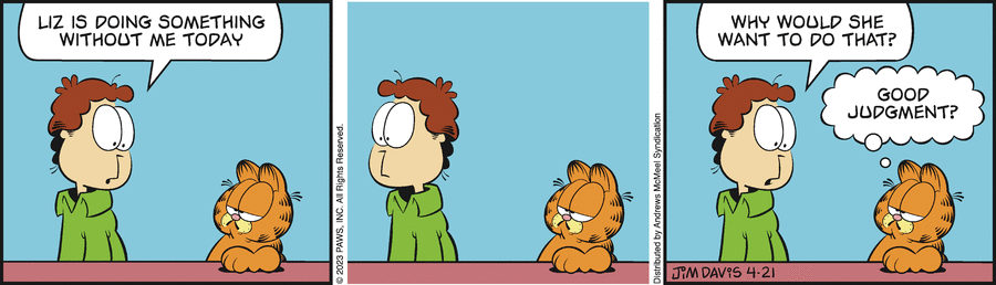 Garfield comic strip for Friday, April 21, 2023