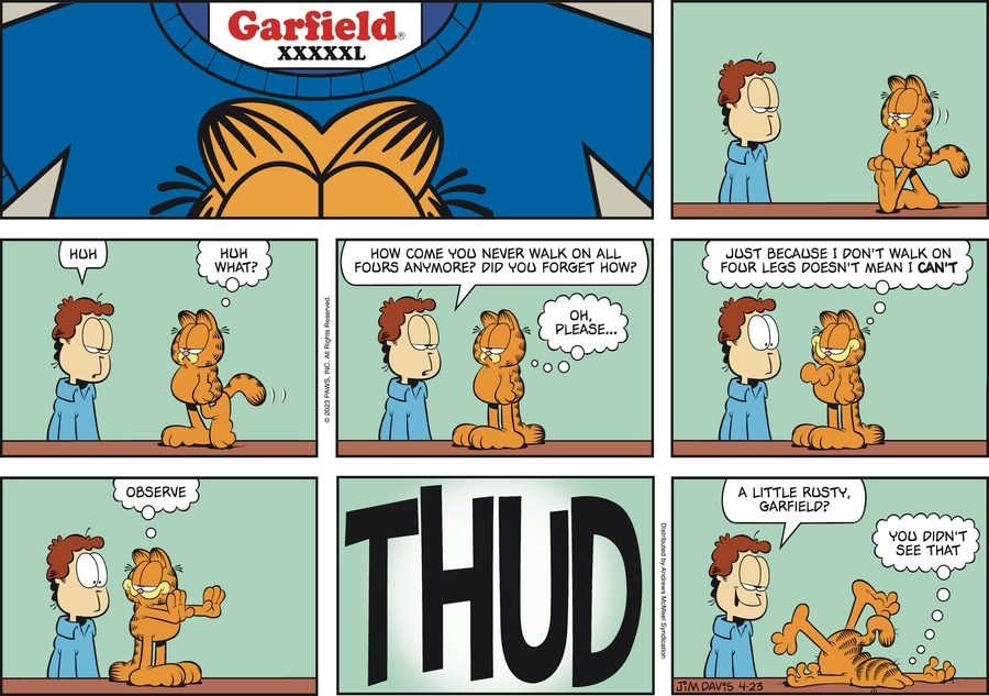 Garfield comic strip for Sunday, April 23, 2023