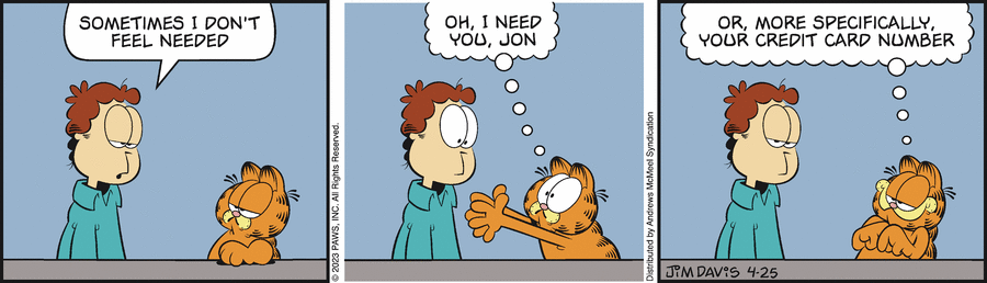 Garfield comic strip for Tuesday, April 25, 2023