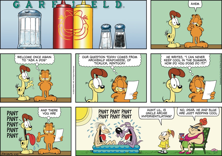Garfield comic strip for Sunday, April 30, 2023