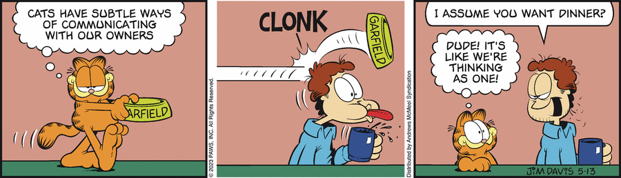 Garfield comic strip for Saturday, May 13, 2023