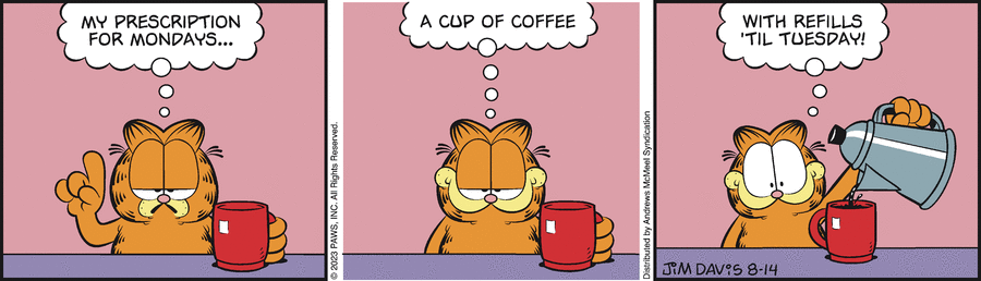 Garfield comic strip for Monday, August 14, 2023