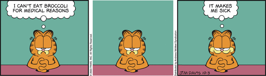 Garfield comic strip for Tuesday, October 3, 2023