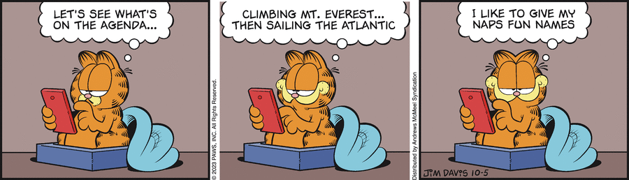 Garfield comic strip for Thursday, October 5, 2023